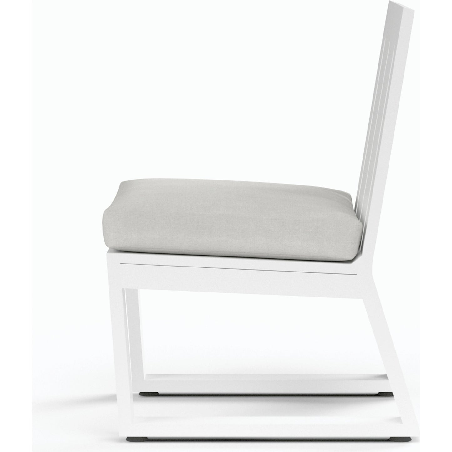 003 SI-2167132 | Additional Silo | Newport Outdoor Dining Chair by Sunset West in frost. Made from aluminum in a modern style.