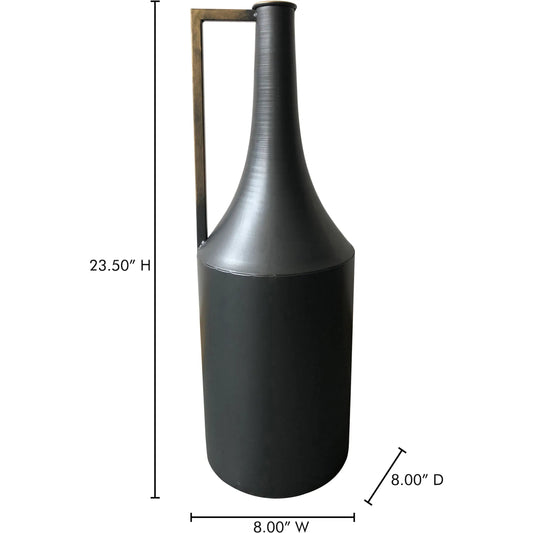 Primus Metal Vase by Moe's Home Collection in black. Made from iron in a eclectic & global style.