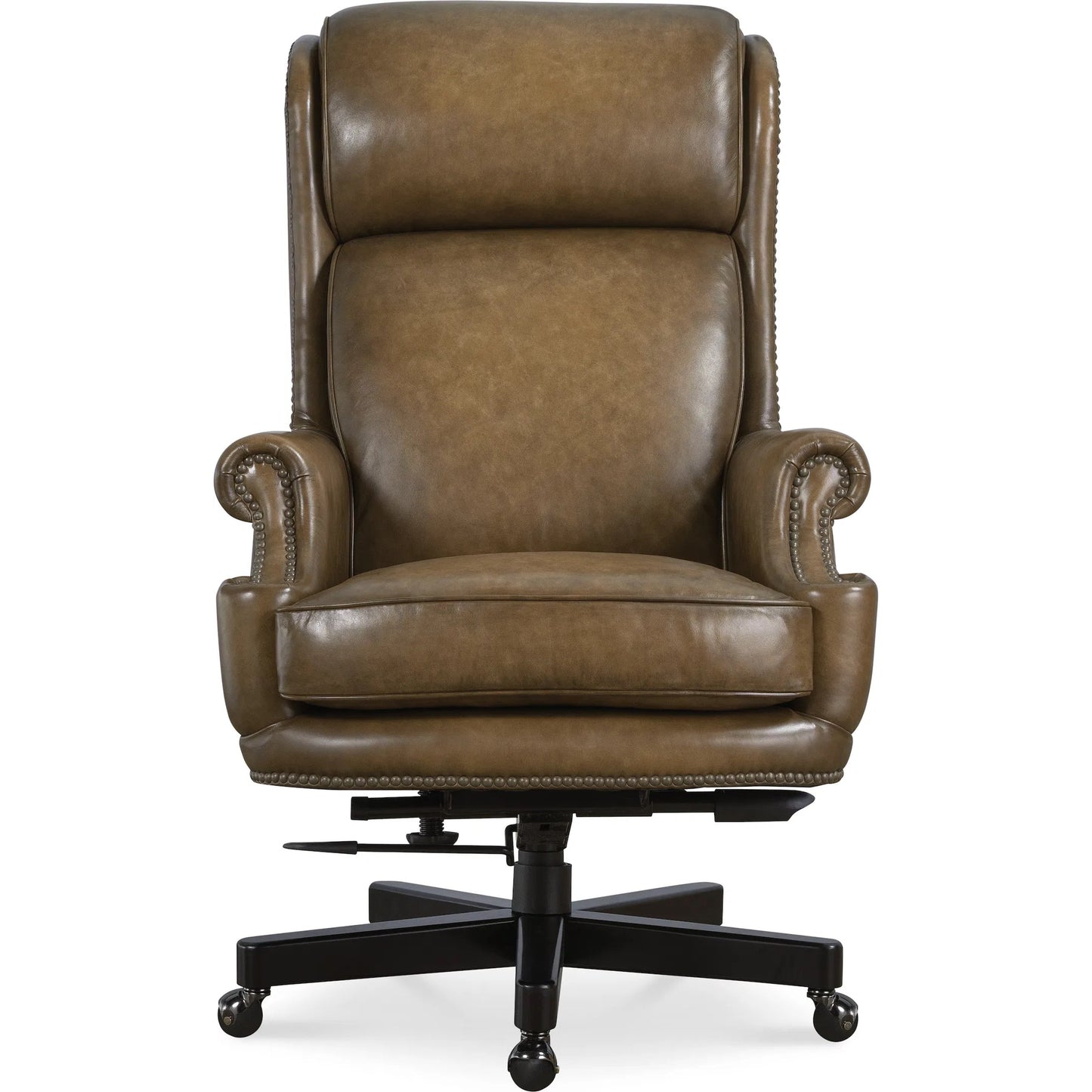 002 SI-2354033 | Additional Silo | Tucker Executive Swivel Tilt Chair by Hooker Furniture in nature and espresso brown. Made from leather in a unique style.