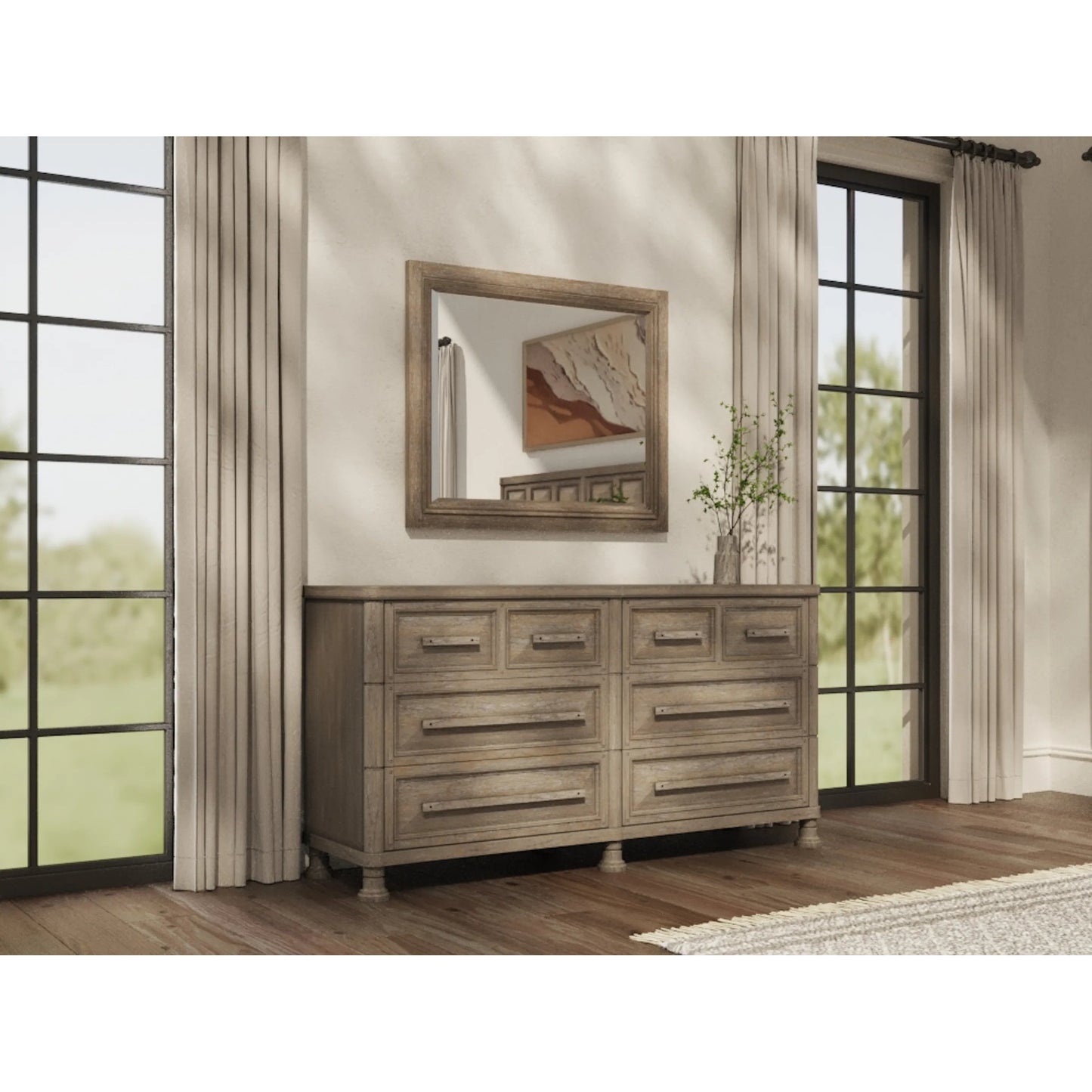 004 SI-2356200 | Lifestyle | Reforma Dresser by A.R.T. Furniture in tapenade. Made from parawood solids, random match flaky oak veneers, metal in a traditional style.