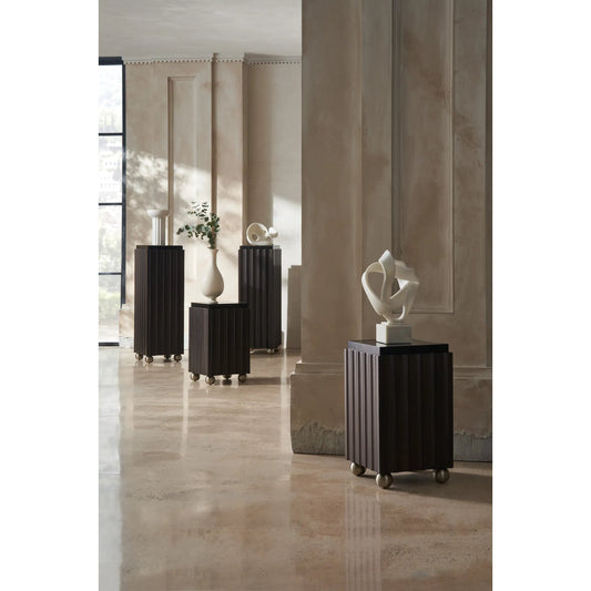 Up to You End Table by Caracole in bronze, dark chocolate, gold and otter, dark chocolate, brushed whisper of gold. Made from poplar, dyed tupelo in a modern style.
