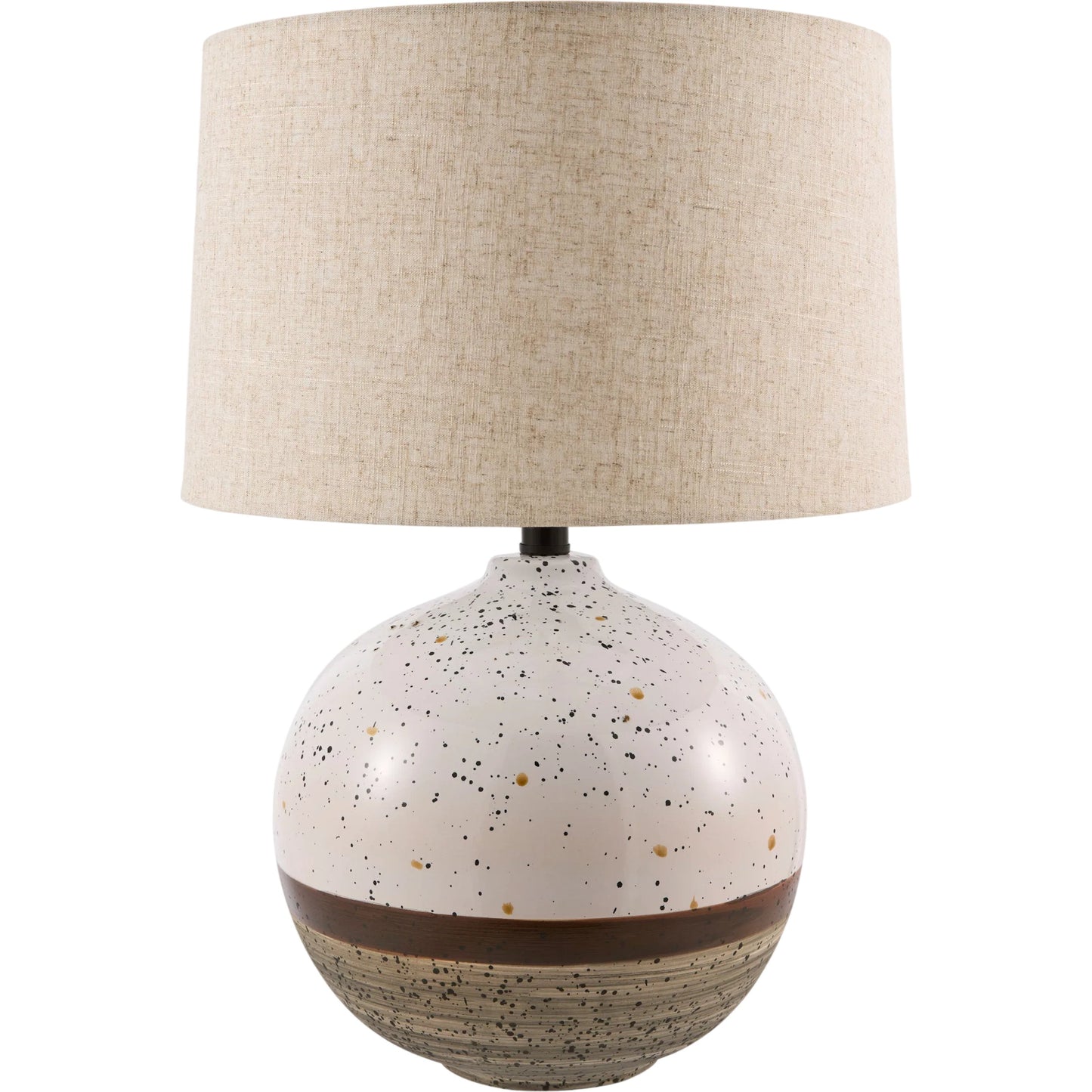 000 SI-2631664 | Primary Silo | Korin Accent Table Lamp by Livabliss in wheat, brown, white, metallic nickel, black, translucent and painted, glazed. Made from ceramic, linen, plastic in a unique style.
