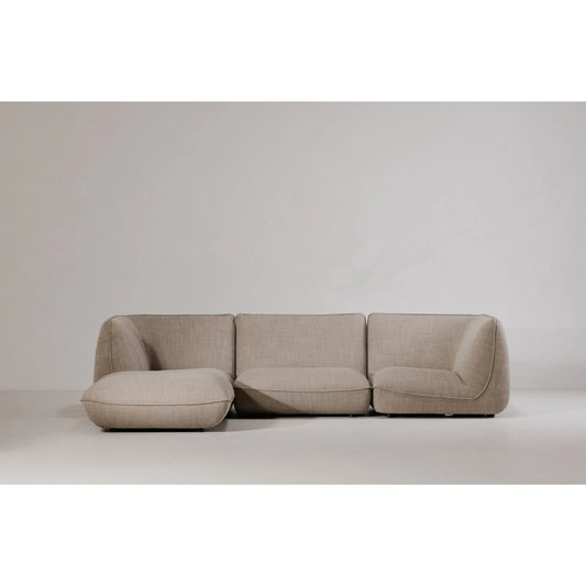 Zeppelin Corner Chair by Moe's Home Collection in speckled pumice. Made from upholstery: 80% polyester, 20% acrylic, solid wood, plywood, high density foam, polyfill in a transitional style.