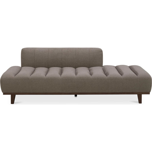 Bennett Daybed by Moe's Home Collection in taupe. Made from 95% polyester, 5% nylon, solid wood, plywood, high density foam, polyfill cushions, plastic black legs in a transitional style.