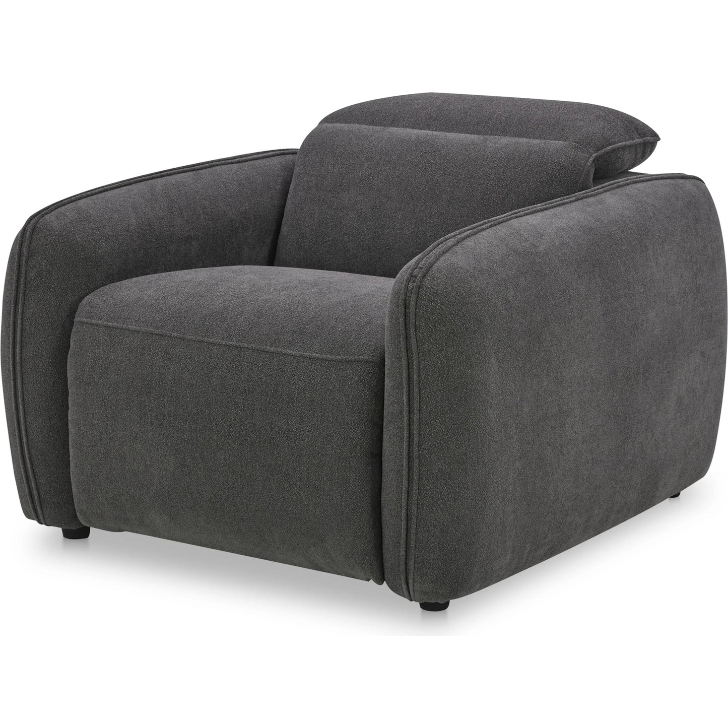 001 SI-2441362 | Primary Silo | Eli Power Recliner Chair by Moe's Home Collection. Made from 100% polyester, solid wood, plywood, high density foam, polyfill cushions, plastic black legs in a unique style.