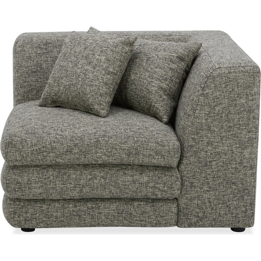 Lowtide Corner Chair by Moe's Home Collection in surie shadow. Made from upholstery: 80% polyester, 20% acrylic, solid wood, plywood frame, foam seat in a transitional style.