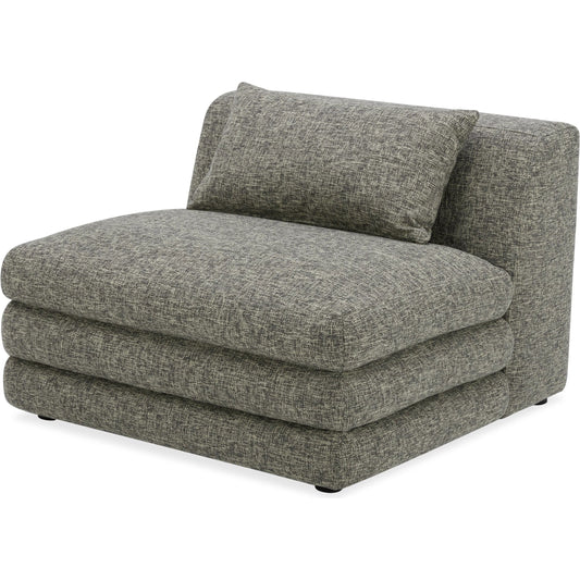 Lowtide Slipper Chair by Moe's Home Collection in surie shadow. Made from upholstery: 80% polyester, 20% acrylic, solid wood, plywood frame, foam seat in a transitional style.