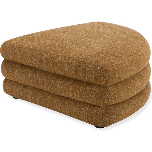 001 SI-2253827 | Primary Silo | Lowtide Curved Ottoman by Moe's Home Collection in surie shadow. Made from upholstery: 80% polyester, 20% acrylic, solid wood, plywood frame, foam seat in a transitional style.