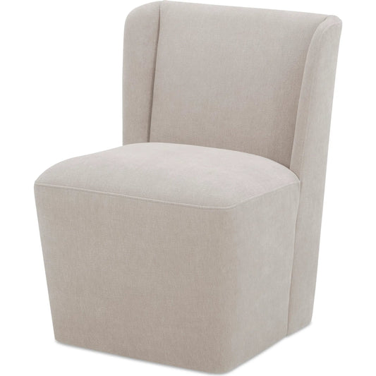 Cormac Rolling Dining Chair Performance Fabric by Moe's Home Collection. Made from upholstery: 100% polyester, poplar multi, layer board, laminated veneer lumber, high density foam, metal wheels in a unique style.