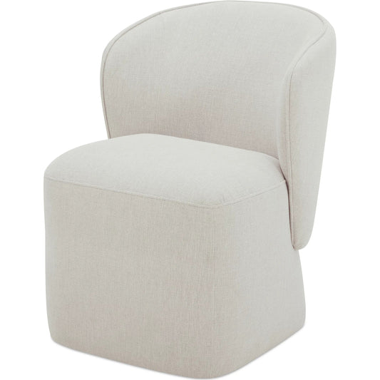 Larson Rolling Dining Chair Performance Fabric by Moe's Home Collection in helio oyster. Made from upholstery: 100% polyester, poplar multi, layer board, laminated veneer lumber, high density foam, metal wheels in a transiti