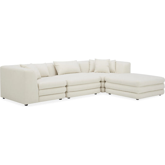 007 SI-2253837 | Primary Silo | Lowtide Lounge Modular Sectional by Moe's Home Collection in warm white. Made from upholstery: 100% polyester, solid wood, plywood frame, foam seat in a transitional style.