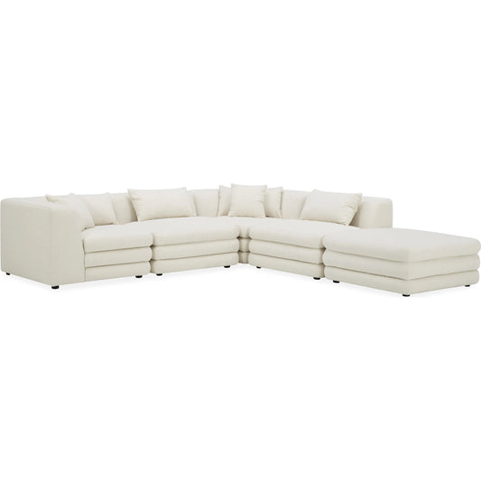 005 SI-2253831 | Primary Silo | Lowtide Dream Modular Configuration by Moe's Home Collection in warm white. Made from upholstery: 100% polyester, solid wood, plywood frame, foam seat in a transitional style.