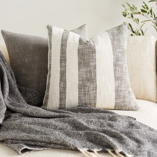 Kieran Pillow - 15596 by Surya in sage, cream. Made from 100% cotton in a cottage & farmhouse style.