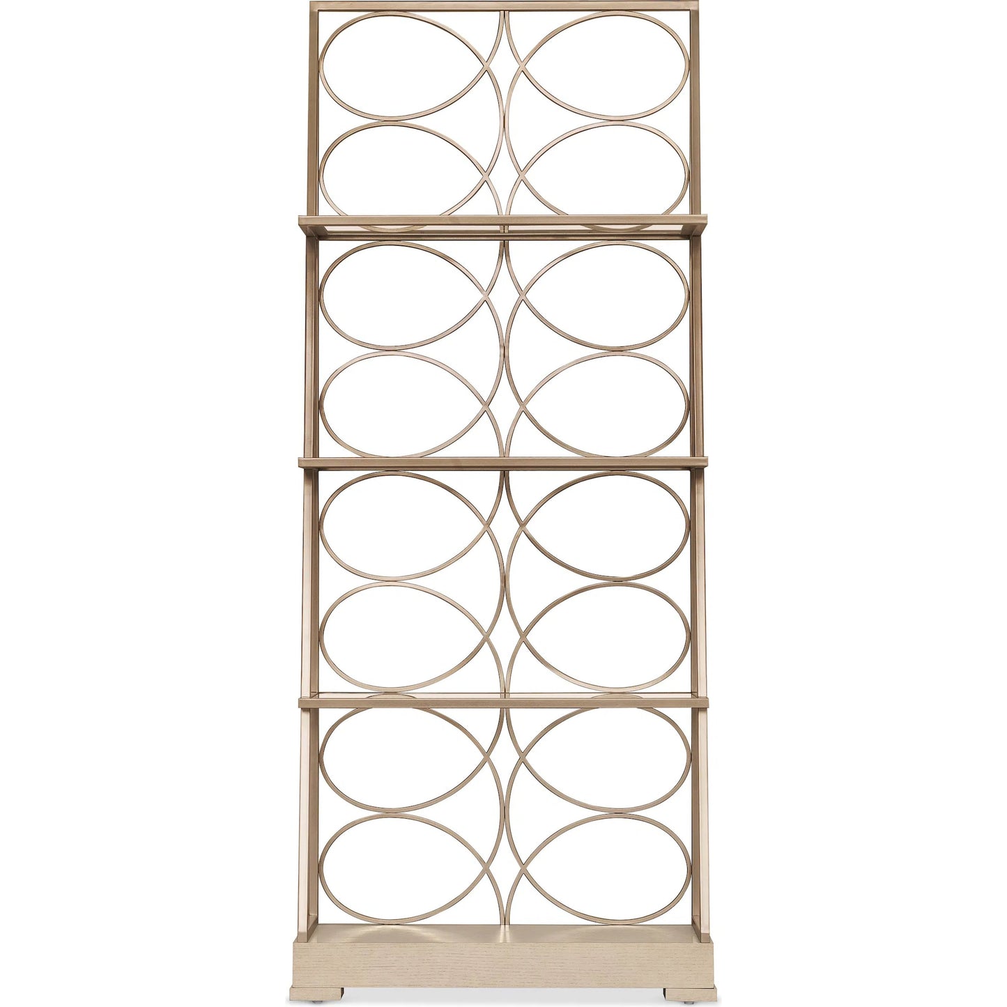 002 SI-2353993 | Additional Silo | Melange Flourish Etagere by Hooker Furniture in light wood and polished limestone. Made from steel, oak veneers, glass in a transitional style.
