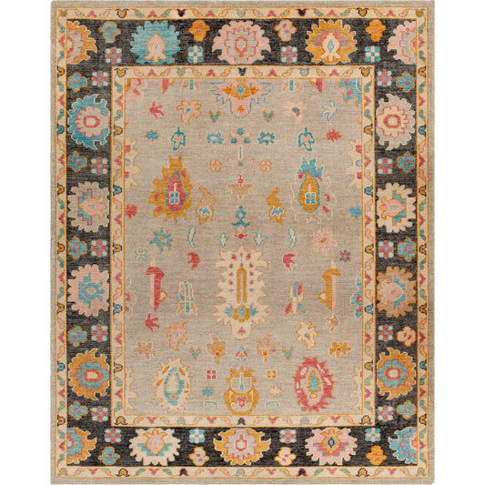 001 SI-1883717,SI-1883722,SI-1883723 | Primary Silo | Kars Rug - 30331 by Surya in black, light blue, rose, pale pink, mustard, tan. Made from 80% wool, 20% cotton in a unique style.
