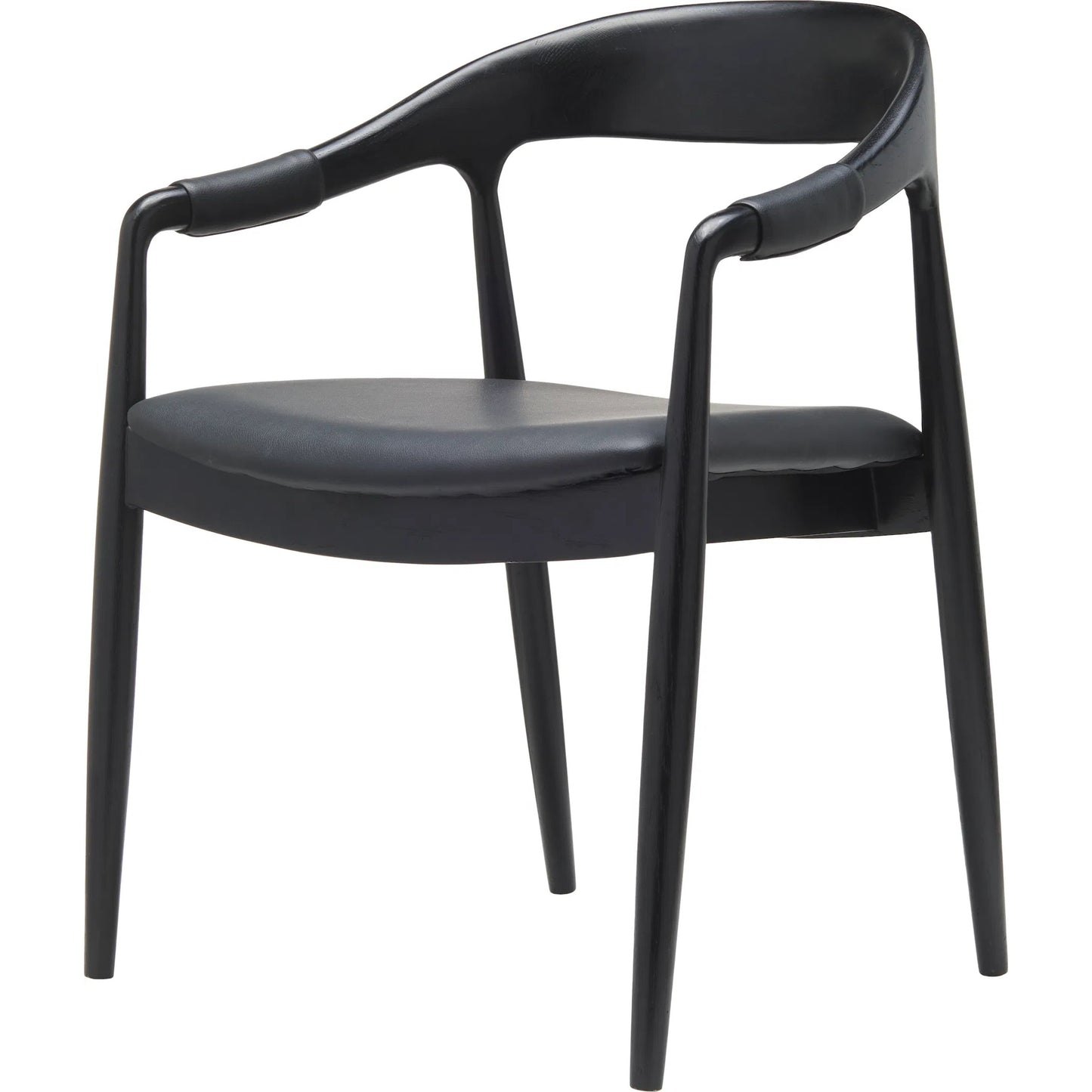 001 SI-2164710 | Primary Silo | Kisco Dining Chair - 530624 by Surya in base: black and lacquered. Made from faux leather, oak, polyurethane foam, polyester, polyfill in a modern style.