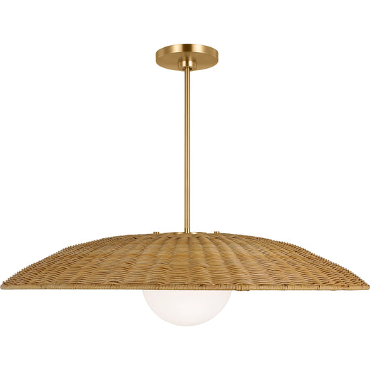 Mari Extra Large Pendant by Visual Comfort & Co. in burnished brass. Made from unique in a rustic style.