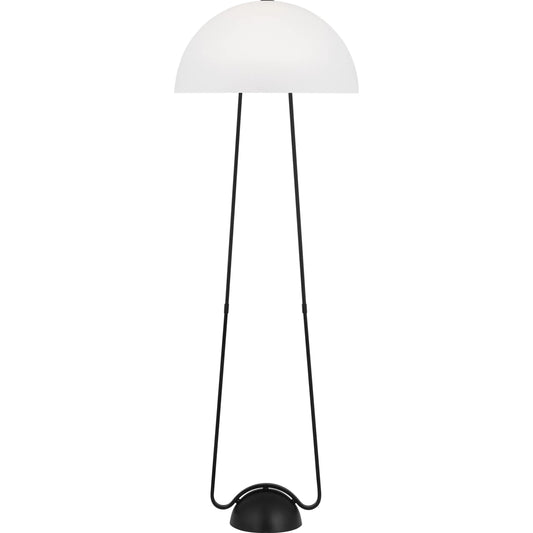 Nido Floor Lamp by Visual Comfort & Co. in midnight black. Made from steel in a modern style.