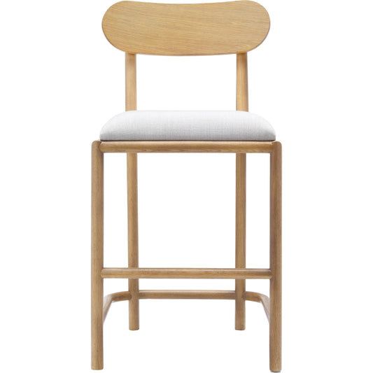 Keating Bar Stool by Surya in light beige. Made from polyester, oak, polyurethane foam, polyfill in a transitional style.