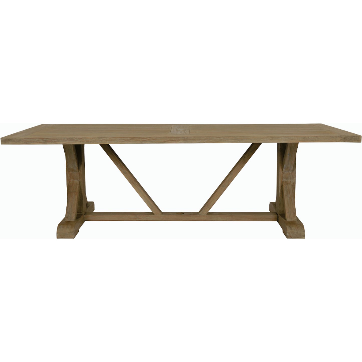 002 SI-2167236 | Additional Silo | Coastal Outdoor Teak 94" Trestle Dining Table by Sunset West in teak. Made from teak in a modern style.