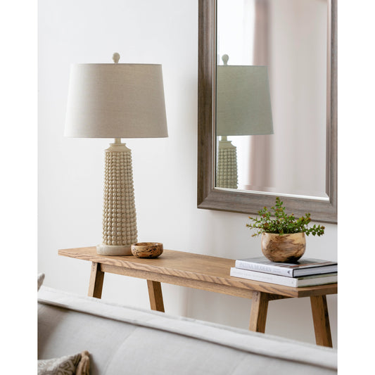 Kaul - 29766 by Surya in cream, translucent, metallic nickel, white, beige and paintedpaintedpainted. Made from linen, polyester, metal in a coastal style.