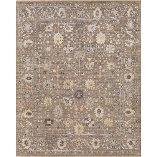 Kushal Rug - 29790 by Surya in charcoal, pale blue, wheat, dusty coral, cream. Made from 70% viscose, 30% wool in a unique style.