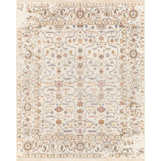 001 SI-1884371 | Primary Silo | Kushal Rug - 30132 by Surya in tan, wheat, gray, light blue, light gray, pink. Made from 70% viscose, 30% wool in a unique style.