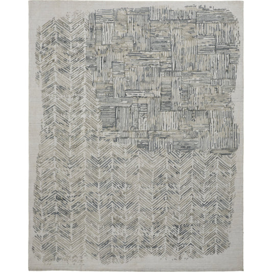 Elias Rug - 6891F by Feizy in green, blue, ivory. Made from viscose, wool in a unique style.