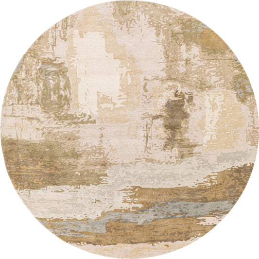 Kavita Rug - 25153 by Surya in oatmeal, light beige, tan, medium gray, pale blue. Made from 50% viscose, 50% wool in a unique style.