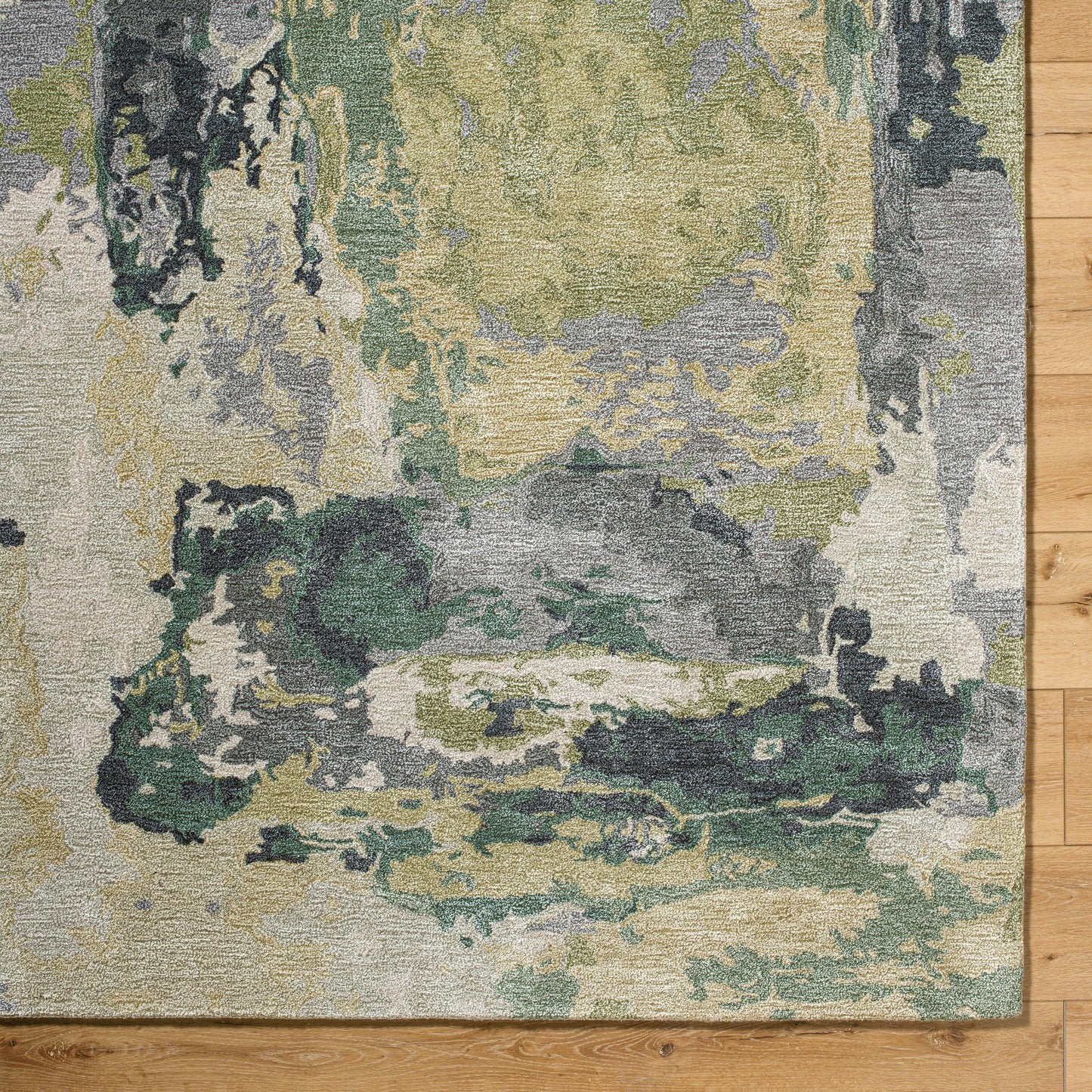 007 SI-2165387,SI-2165388,SI-2165389,SI-2165390,SI-2165391,SI-2165392,SI-2165393,SI-2165394 | Closeup | Kavita Rug - 534554 by Surya in moss green, slate gray, olive, charcoal, sage, cream. Made from wool, viscose in a unique style.