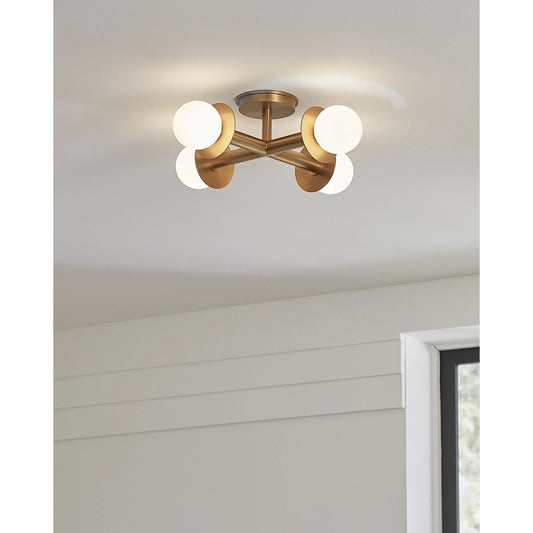 Nodes Semi-Flush Mount by Visual Comfort & Co.. Made from steel in a modern style.