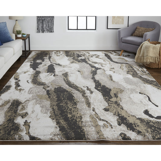 Vancouver Transitional Rug - 39FGF by Feizy in ivory, brown, taupe. Made from polypropylene, polyester in a unique style.