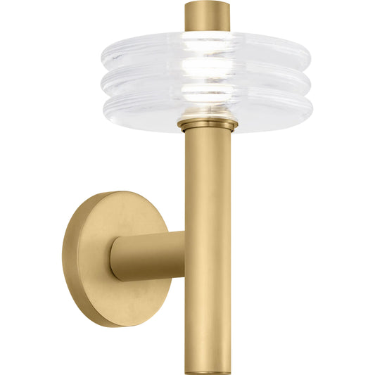 Kelly Medium Sconce by Visual Comfort & Co. in white, brass and hand rubbed antique brass. Made from natural brass, crystal in a modern style.