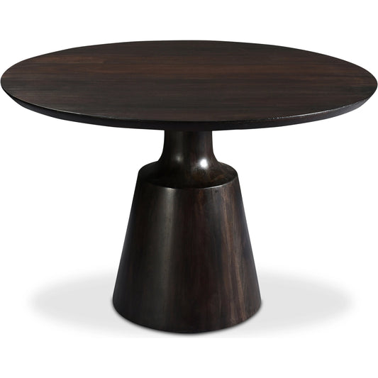 Myron Dining Table by Moe's Home Collection in dark brown. Made from solid sheesham in a modern style.