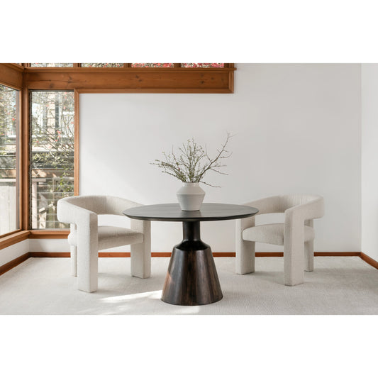Myron Dining Table by Moe's Home Collection in dark brown. Made from solid sheesham in a modern style.