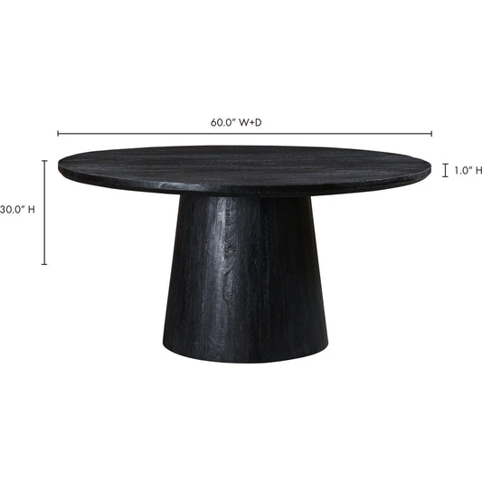 Cember Dining Table by Moe's Home Collection in black. Made from solid mango wood in a modern style.