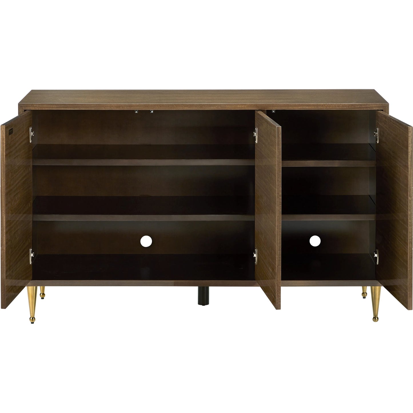 003 SI-2191691 | Additional Silo | Colette Cabinet by Currey and Company in tawny brown, polished brass, mirror. Made from figured eucalyptus, stainless steel, glass in a modern style.