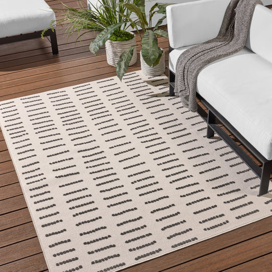 Kysa KYS06 Rug by Jaipur Living in cream, charcoal. Made from 100% polyester in a unique style.
