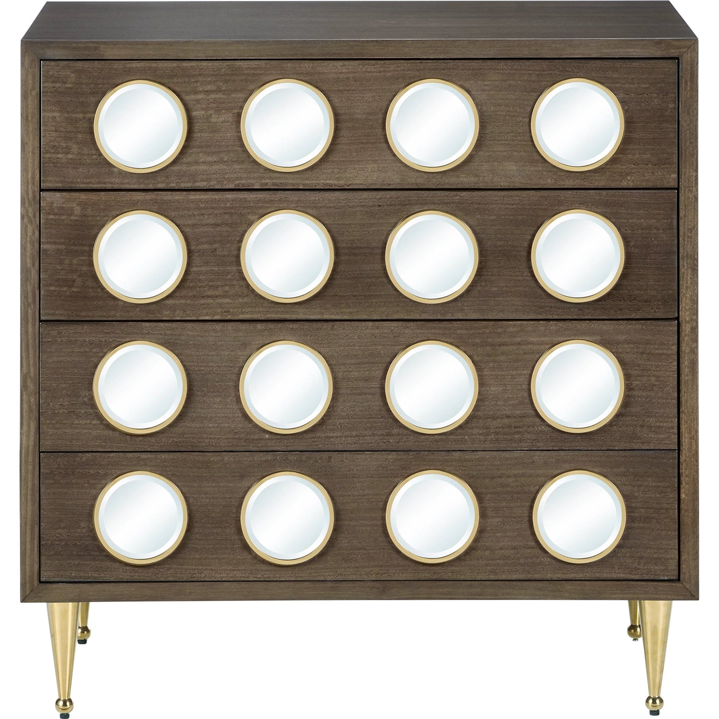 005 SI-2191692 | Additional Silo | Colette Chest by Currey and Company in tawny brown, polished brass, mirror, rose. Made from figured eucalyptus, stainless steel, glass, faux velvet in a modern style.