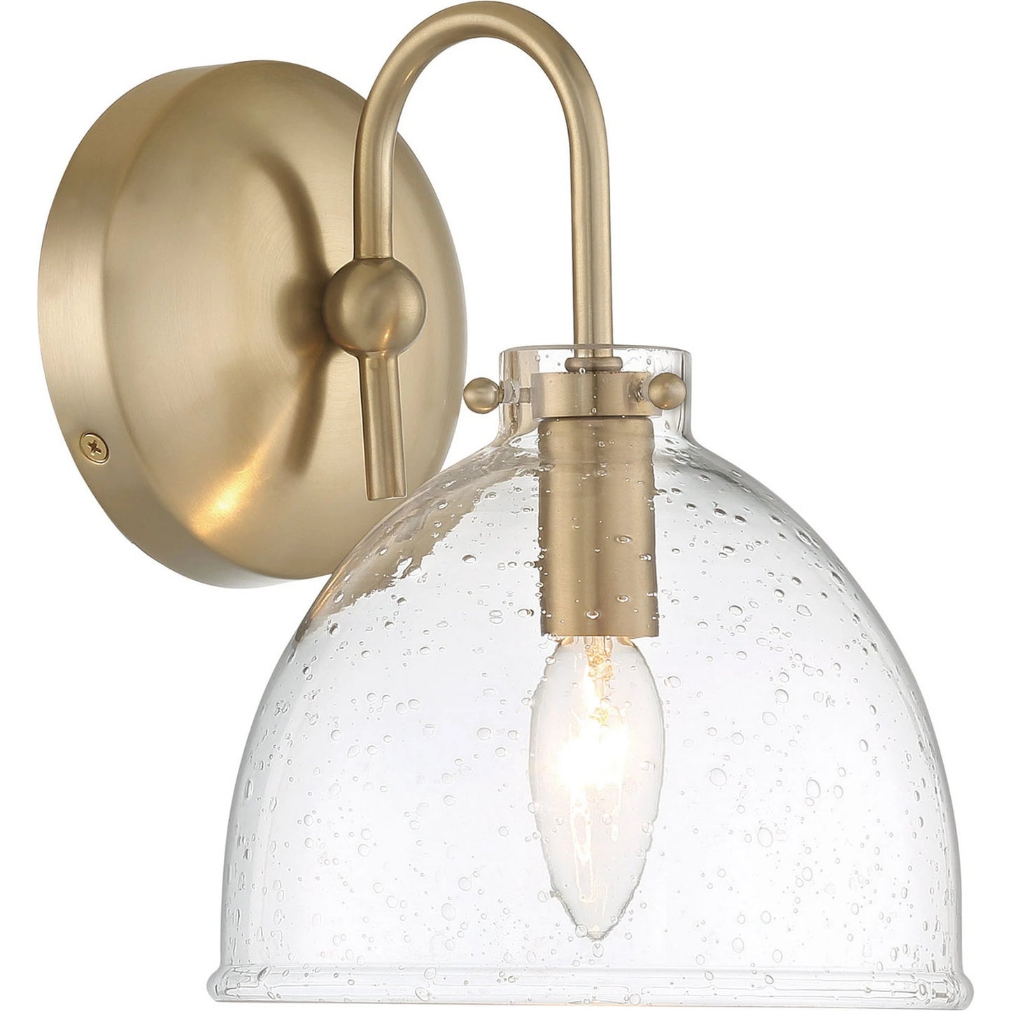 001 SI-1966001 | Primary Silo | Quinn Seeded Glass 1-Light Wall Sconce by Lumanity. Made from metal, glass in a transitional style.