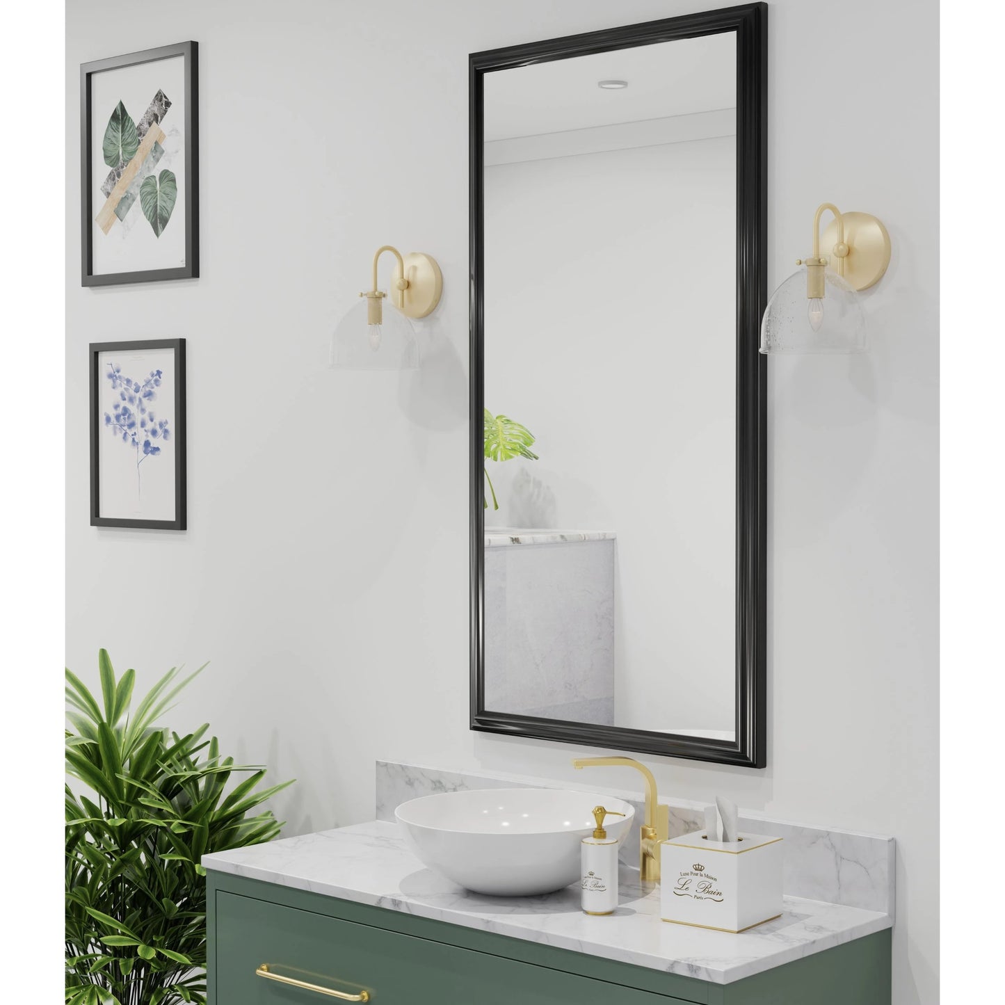 007 SI-1966001 | Lifestyle | Quinn Seeded Glass 1-Light Wall Sconce by Lumanity. Made from metal, glass in a transitional style.