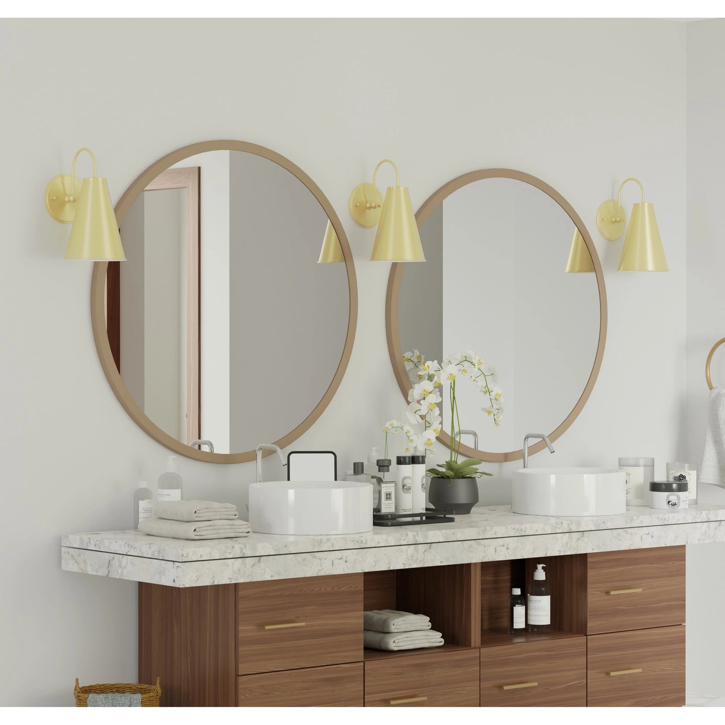 007 SI-1965990 | Lifestyle | Lincoln Tapered Metal 7" Dome Wall Sconce Light by Lumanity. Made from metal in a modern style.