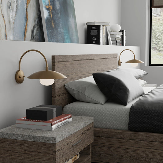 Declan Disc 12" Wall Sconce Light by Lumanity. Made from metal, glass in a modern style.