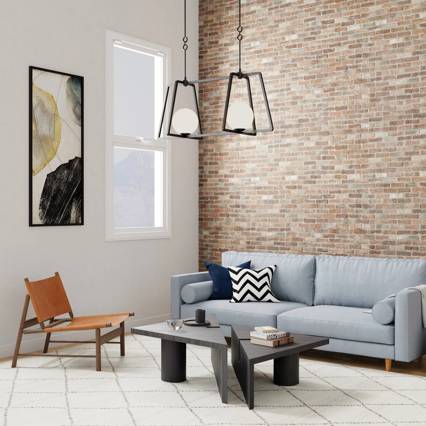 004 SI-1966005 | Lifestyle | Stratus Linear Chandelier by Lumanity in oil rubbed bronze. Made from iron, glass in a modern style.