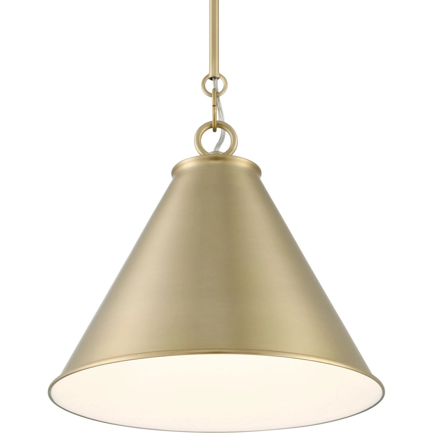 003 SI-1965986 | Lifestyle | Lincoln Tapered Metal 11" Dome Pendant Light by Lumanity in antiqued brass. Made from metal in a modern style.
