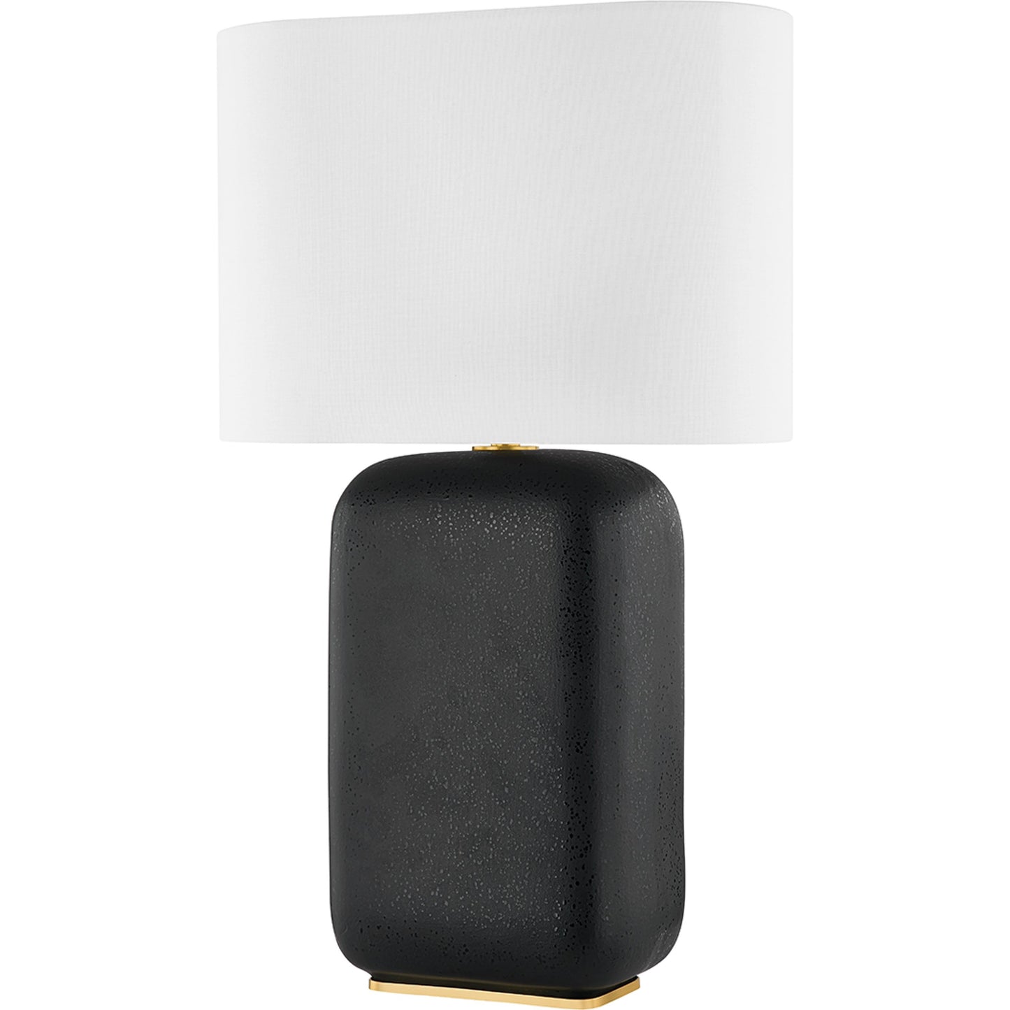 001 SI-2055395 | Primary Silo | Arthur Table Lamp by Hudson Valley in aged brass, black lava ceramic. Made from ceramic in a modern style.