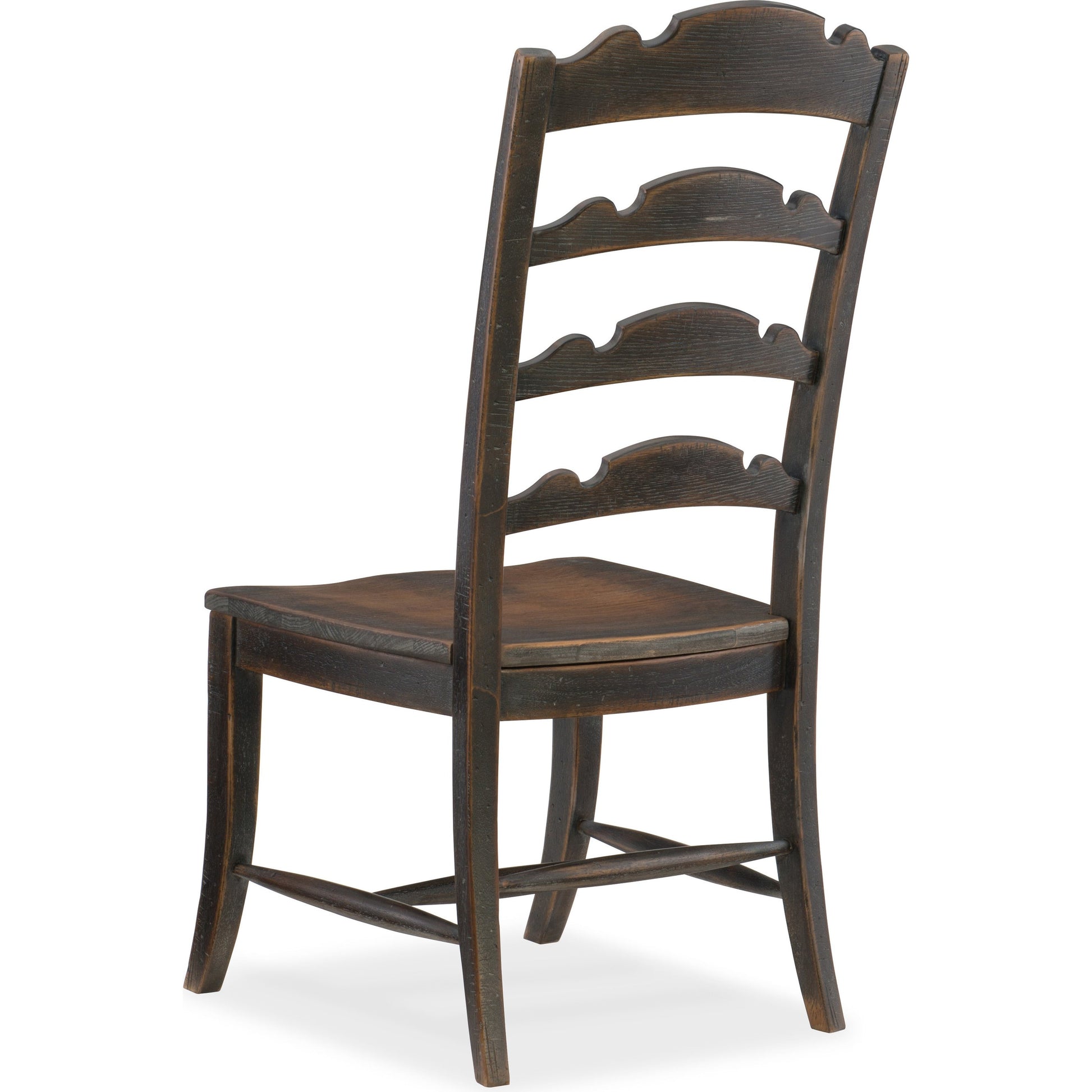 Hill Country Twin Sisters Ladderback Side Chair (Set of 2) by Hooker Furniture in anthracite black. Made from white oak veneers in a traditional style.