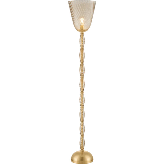 001 SI-2544191 | Primary Silo | Bleecker Floor Lamp by Hudson Valley in aged brass. Made from glass in a unique style.