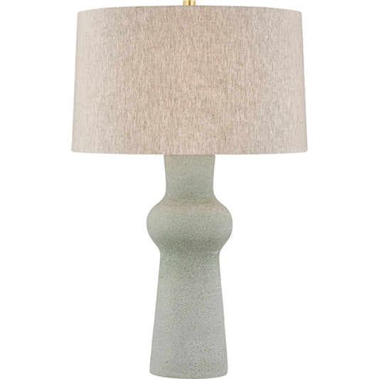 001 SI-2544218 | Primary Silo | Heathway Table Lamp by Hudson Valley in aged brass, ceramic hazy jade. Made from ceramic in a unique style.