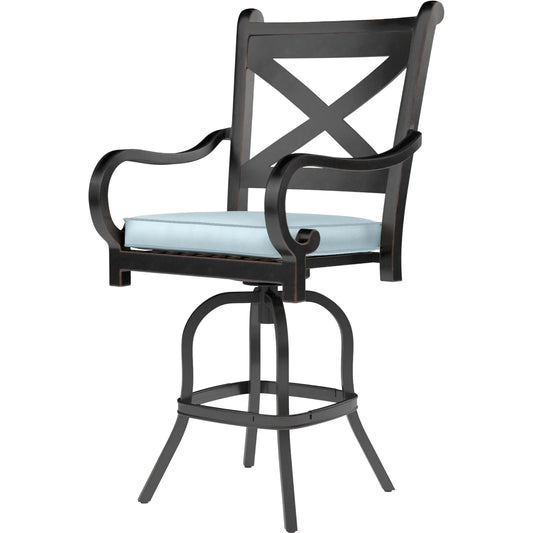 003 SI-2513658 | Primary Silo | Monterey Outdoor Counter Stool by Sunset West in browns. Made from aluminum in a cottage & farmhouse style.